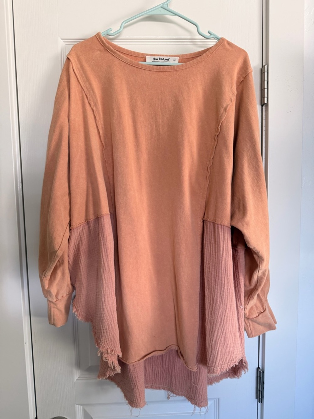 Three Bird Nest Peach Crewneck Tunic Top